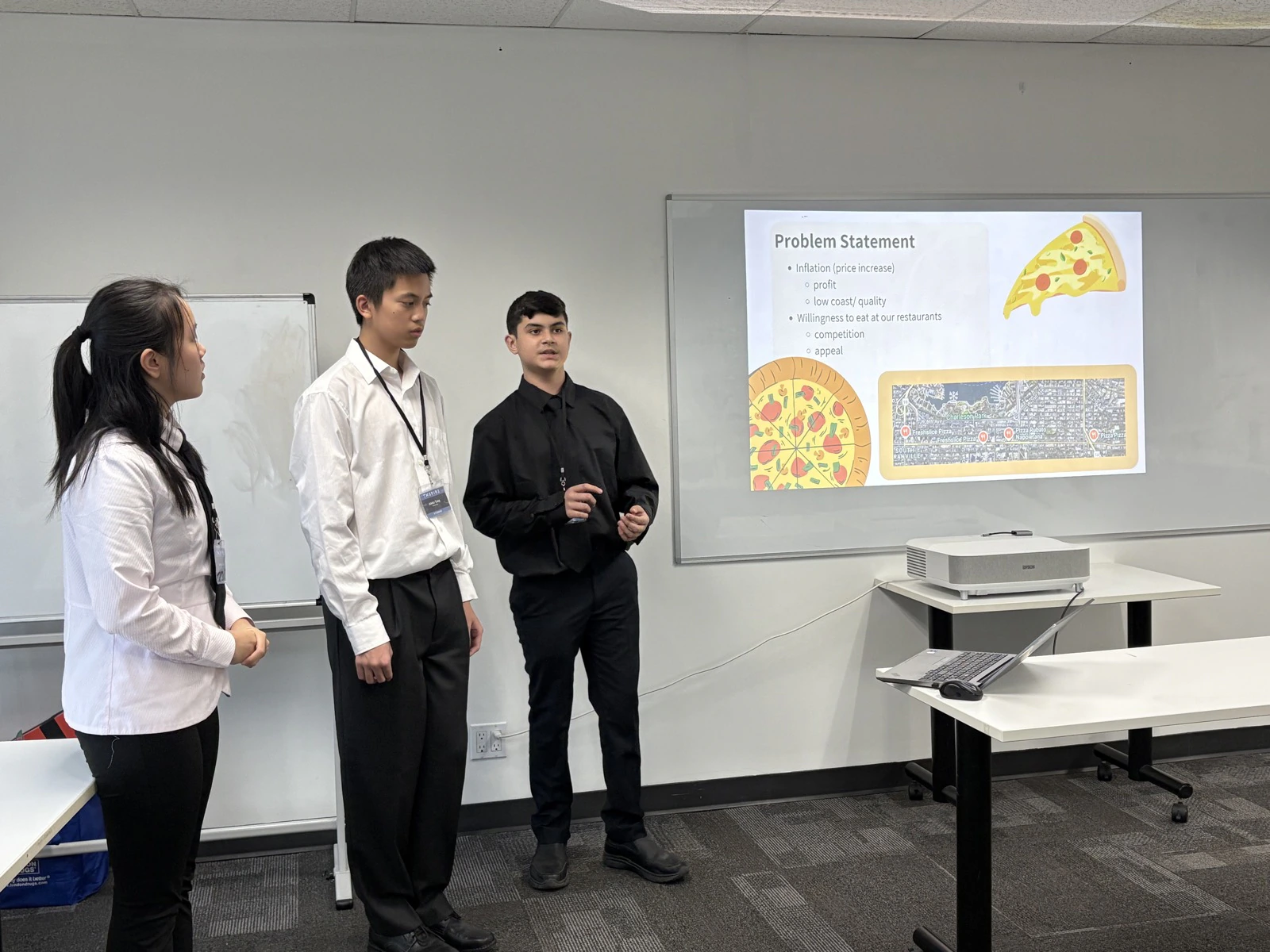 A student team presenting its strategy at Inspire Case Competition