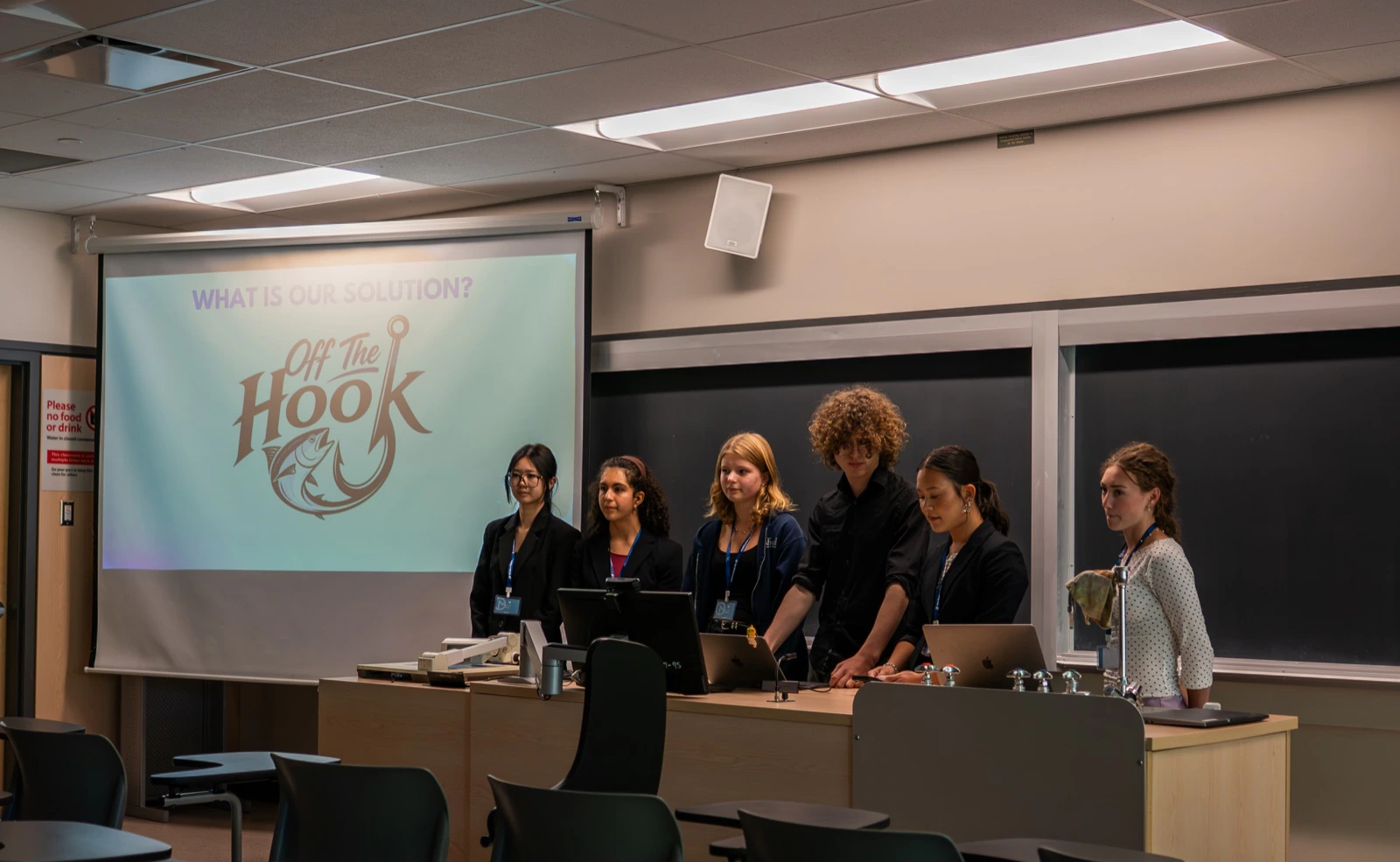 A student team presenting its recommendation at Velocity